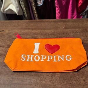 Avon Orange Cosmetic Bag with Red Heart
